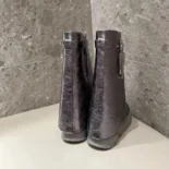 Givenchy Women Shark Lock Biker Ankle Boots in Laminated Leather