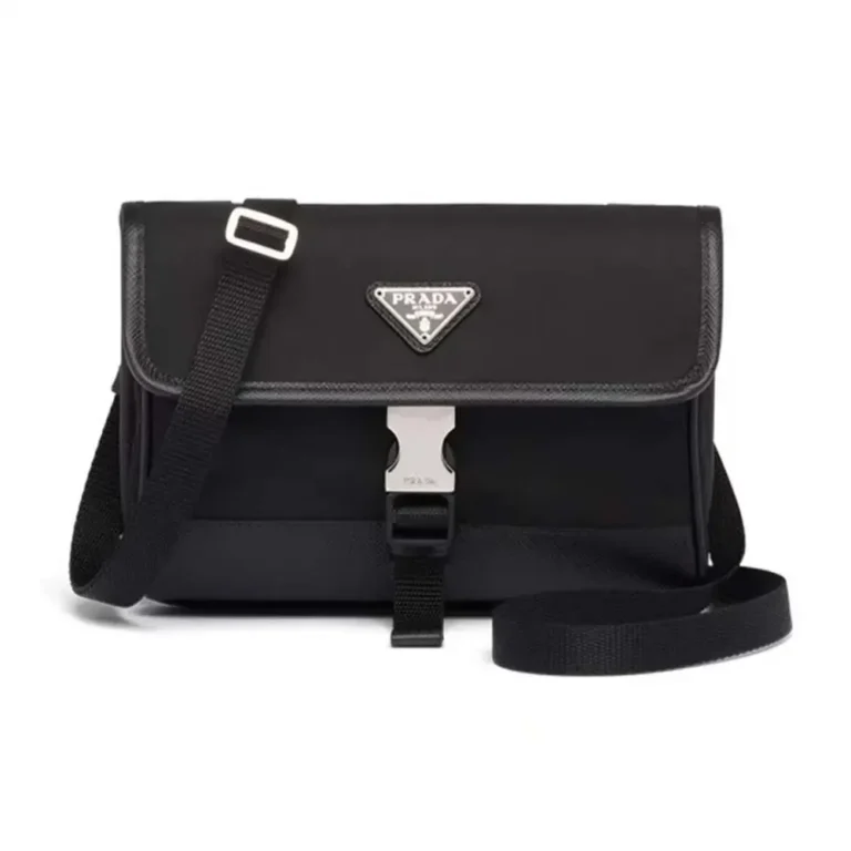 Prada Unisex Re-Nylon and Saffiano Shoulder Bag-Black