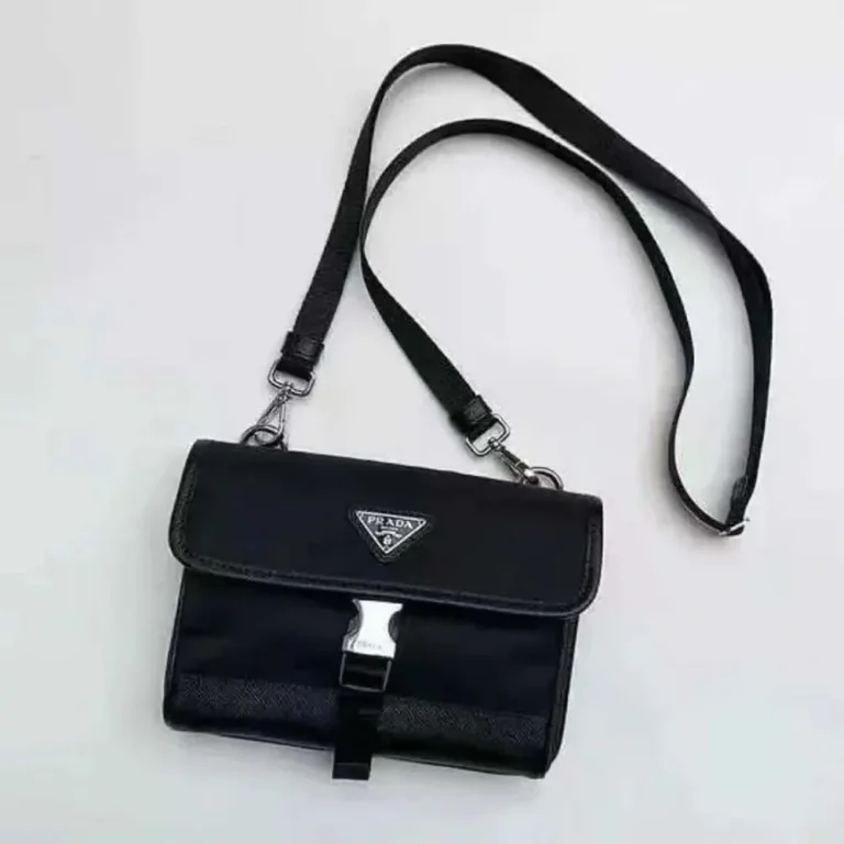 Prada Unisex Re-Nylon and Saffiano Shoulder Bag-Black