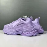 Balenciaga Women Triple S Sneaker Allover Logo in Purple and Black