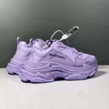 Balenciaga Women Triple S Sneaker Allover Logo in Purple and Black