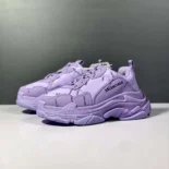 Balenciaga Women Triple S Sneaker Allover Logo in Purple and Black