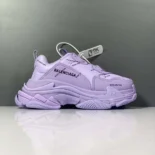 Balenciaga Women Triple S Sneaker Allover Logo in Purple and Black