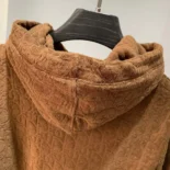 Dior Men Oblique Relaxed-Fit Hooded Sweatshirt Brown Terry Cotton Jacquard