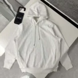Dior Men Oblique Relaxed-Fit Hooded Sweatshirt Off-White Terry Cotton Jacquard