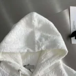 Dior Men Oblique Relaxed-Fit Hooded Sweatshirt Off-White Terry Cotton Jacquard