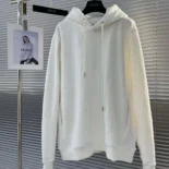 Dior Men Oblique Relaxed-Fit Hooded Sweatshirt Off-White Terry Cotton Jacquard