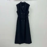 Dior Women Mid-Length Blazer Dress Black Virgin Wool and Cotton Bouclé