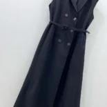 Dior Women Mid-Length Blazer Dress Black Virgin Wool and Cotton BoucléDior Women Mid-Length Blazer Dress Black Virgin Wool and Cotton Bouclé