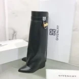 Givenchy Women Also Available in Wide Fit Shark Lock Boots in Leather-Black
