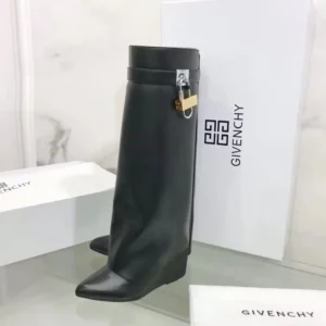 Givenchy Women Also Available in Wide Fit Shark Lock Boots in Leather-Black