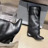 Givenchy Women Also Available in Wide Fit Shark Lock Boots in Leather-Black