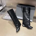 Givenchy Women Also Available in Wide Fit Shark Lock Boots in Leather-Black