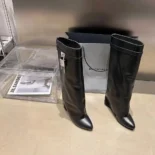 Givenchy Women Also Available in Wide Fit Shark Lock Boots in Leather-Black