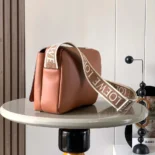 Loewe Men XS Military Messenger Bag in Supple Smooth Calfskin and Jacquard-Brown