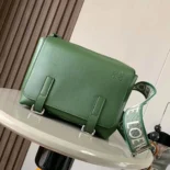 Loewe Men XS Military Messenger Bag in Supple Smooth Calfskin and Jacquard-Green