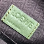 Loewe Men XS Military Messenger Bag in Supple Smooth Calfskin and Jacquard-Green