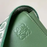 Loewe Men XS Military Messenger Bag in Supple Smooth Calfskin and Jacquard-Green