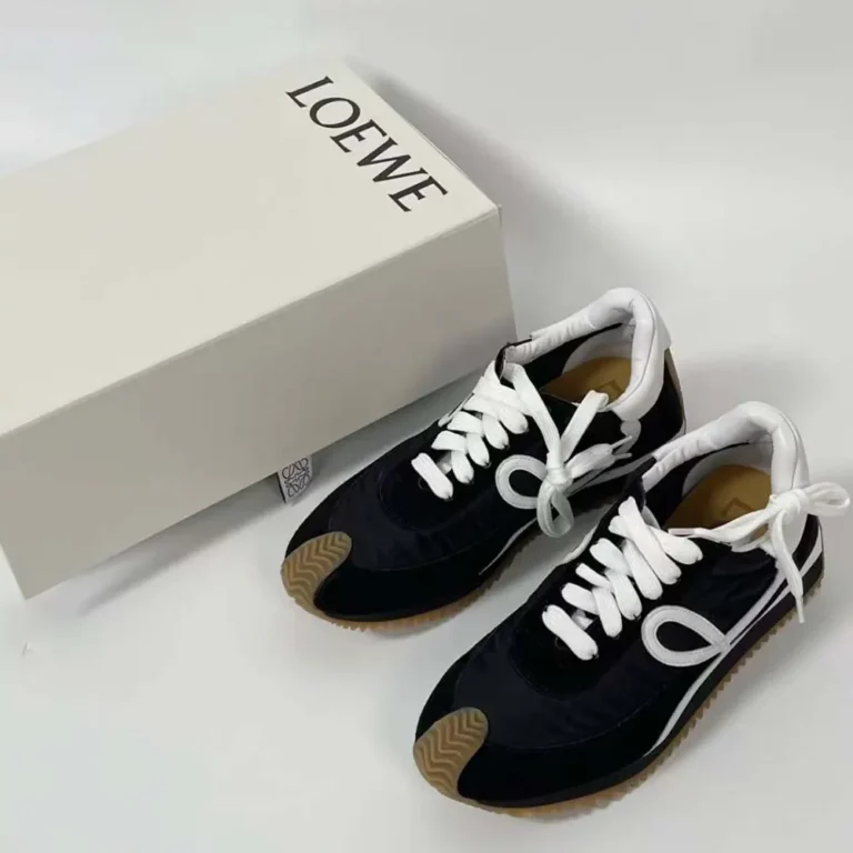 Loewe Unisex Flow Runner in Nylon and Suede-Black L815282X88