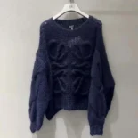 Loewe Women Anagram Sweater in Mohair-Dark Navy S359Y14KBO