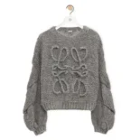 Loewe Women Anagram Sweater in Mohair-Grey S359Y14KBO