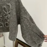 Loewe Women Anagram Sweater in Mohair-Grey S359Y14KBO