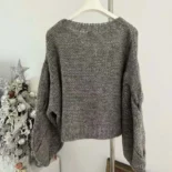 Loewe Women Anagram Sweater in Mohair-Grey S359Y14KBO