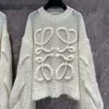 Loewe Women Anagram Sweater in Mohair-White S359Y14KBO