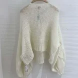 Loewe Women Anagram Sweater in Mohair-White S359Y14KBO