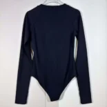 Prada Women Ribbed Knit Jersey Bodysuit-Black Prada Women Ribbed Knit Jersey Bodysuit-Black