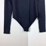 Prada Women Ribbed Knit Jersey Bodysuit-Black