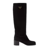 Prada Women Suede Bboots-Black 1W228N_QRG_F0002_F_055