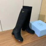 Prada Women Suede Bboots-Black 1W228N_QRG_F0002_F_055