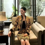 Versace Women Barocco Reversible Bomber Jacket-Yellow