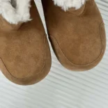 Balenciaga Unisex Alaska Fur Bootie in Brown Split Calfskin and White Synthetic Material