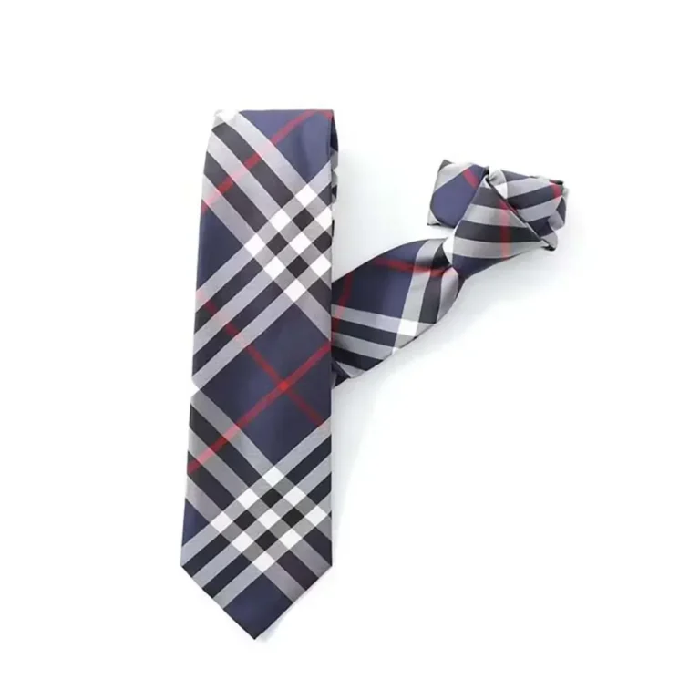 Burberry Men Classic Cut Vintage Check Silk Tie-Navy