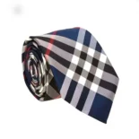Burberry Men Classic Cut Vintage Check Silk Tie-Navy