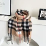 Burberry Unisex Check Cashmere Scarf-Beige 80765761