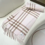Burberry Unisex Check Cashmere Scarf-Pink 80497111