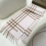 Burberry Unisex Check Cashmere Scarf-Pink 80497111