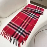 Burberry Unisex Check Cashmere Scarf-Red 80497131