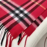 Burberry Unisex Check Cashmere Scarf-Red 80497131