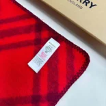 Burberry Unisex Check Wool Scarf-Red 80792481
