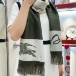 Burberry Unisex EKD Logo Wool Scarf-Dark Green 80952311
