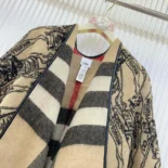 Burberry Women Reversible EKD Check Wool Cape-Brown 80741921