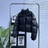 Canada Goose Men Cypress Cropped Puffer in Recycled Feather-Light Ripstop Shiny-Black