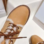 Celine Unisex Kurt Lace-up Mid Boot in Nubuck Calfskin and Shearling