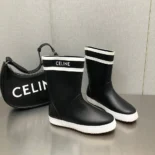 Celine Women Flat Half Boot Les Bottes DE Pont Celine in Natural Rubber-Black