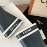 Celine Women Flat Half Boot Les Bottes DE Pont Celine in Natural Rubber-Black