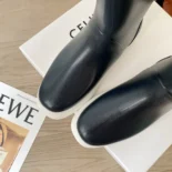 Celine Women Flat Half Boot Les Bottes DE Pont Celine in Natural Rubber-Black